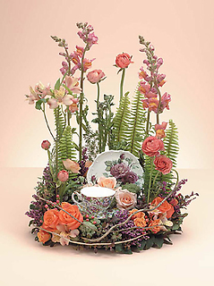 Wreath with Teacup & Saucer